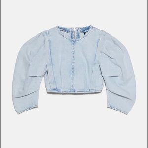 Zara Denim Voluminous top XS